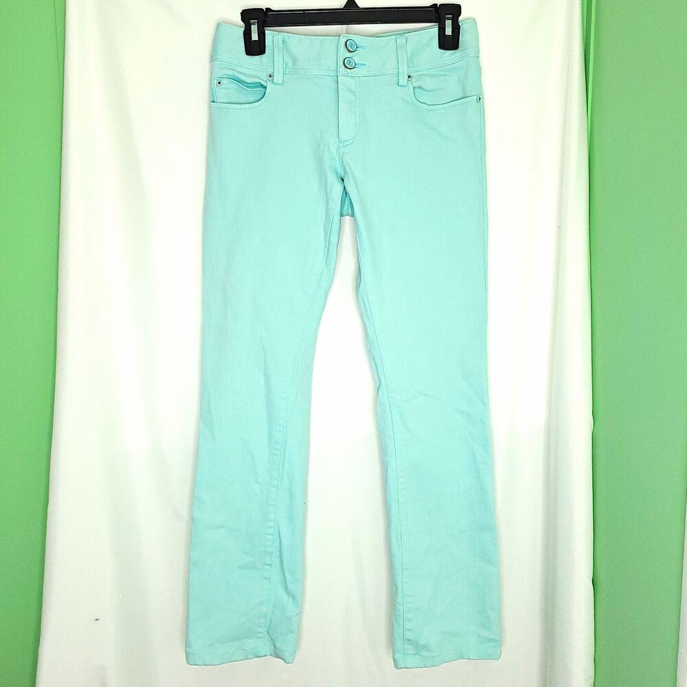 Lilly Pulitzer Worth Straight Leg Aqua Blue Jeans Size 4
